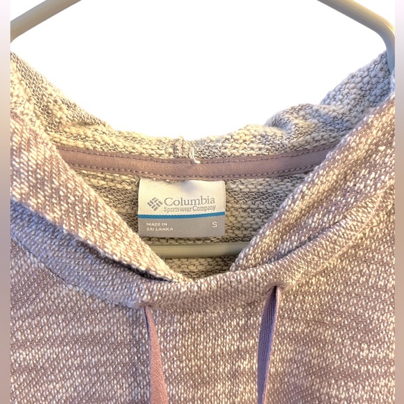COLUMBIA Women’s Small Hooded Sweater Light Plum Knit Stretchy - Picture 3 of 6